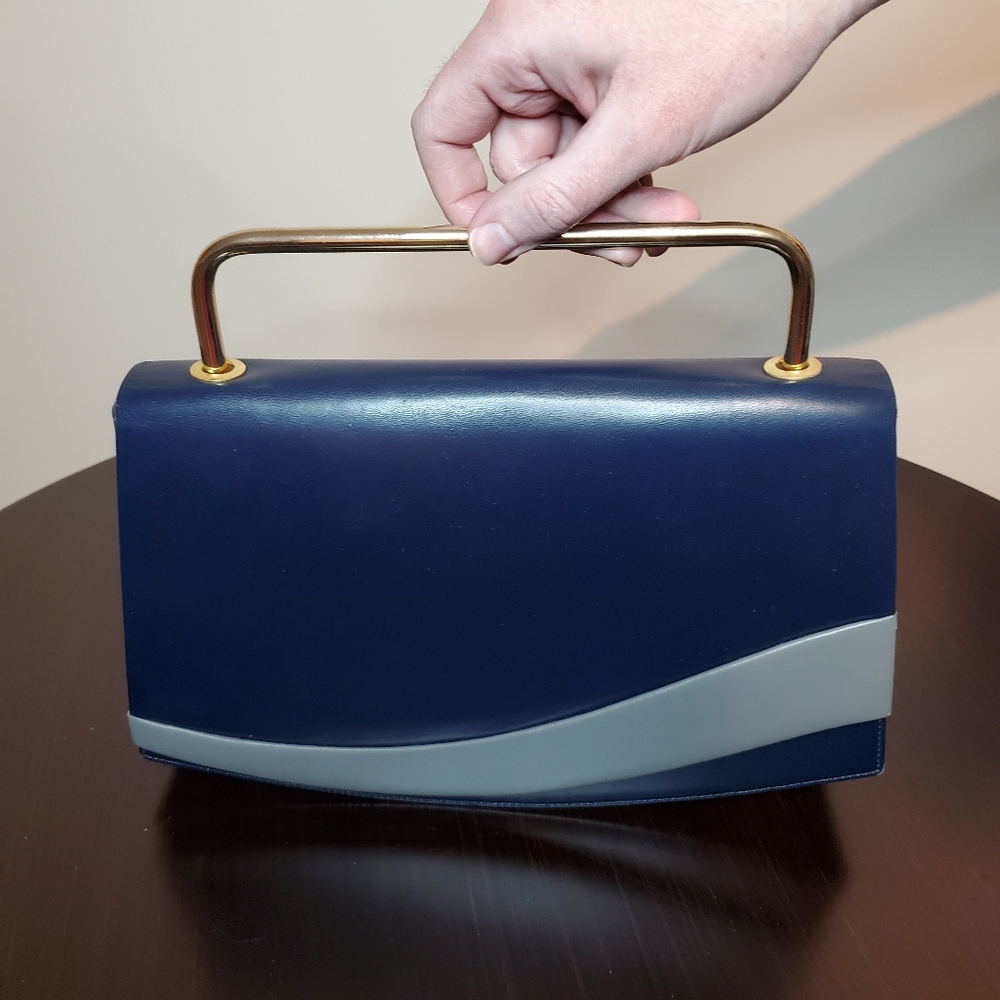 Mid Century Modern - Japanese - Structured - Leather - Handbag